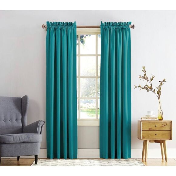 NEW 4 Panels Room Darkening Energy Efficient Rod Pocket Curtain 42" x 55"